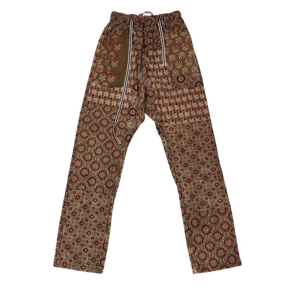 Dr. Collectors P23 Ajrakh Coffee Print A Pants Women's Medium Boho Indie